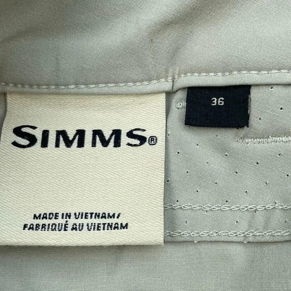 Simms Challenger Fishing Shorts Mens 36 Khaki Performance Stretch Cargo NWT 9